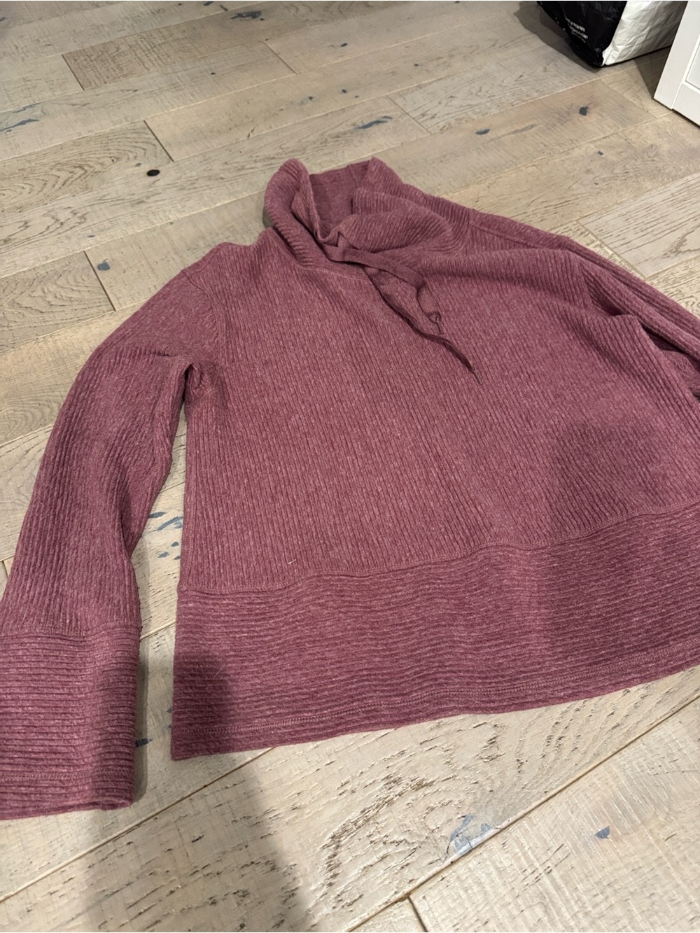 RBX Women's Mauve Ribbed funnel Neck Pullover